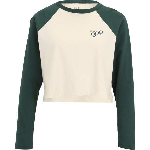 Gap Petite Tričko tmavozelená / biela ako vlna 66447192