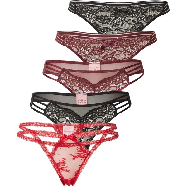 Hunkemöller Tangá černicová / červená / čierna 66447455