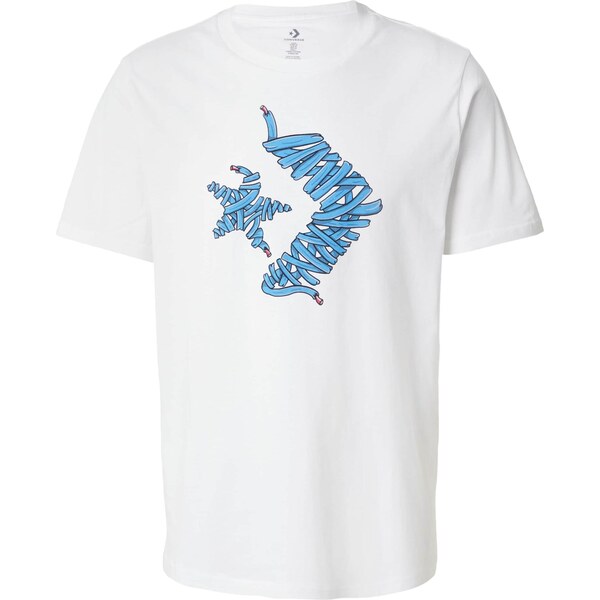 CONVERSE Tričko SHOELACE kráľovská modrá / melónová / čierna / biela 66447448