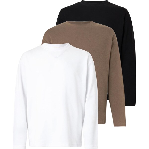 SELECTED Tričko SLHOSCAR hnedá / čierna / biela 66447569