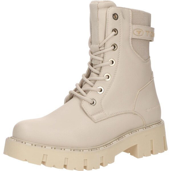 TOM TAILOR Šnurovacie členkové čižmy béžová 66447638