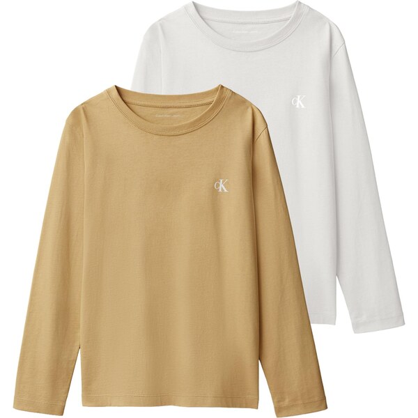 Calvin Klein Jeans Tričko farba ťavej srsti / biela 66447695