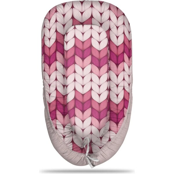 Sablio Hniezdočko pre bábätko Trojfarebné ružové pletenie 65114012