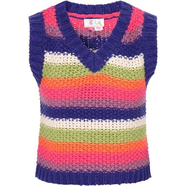 IZIA Sveter Fashion Look modrá / svetlozelená / tmavoružová / biela 66446641