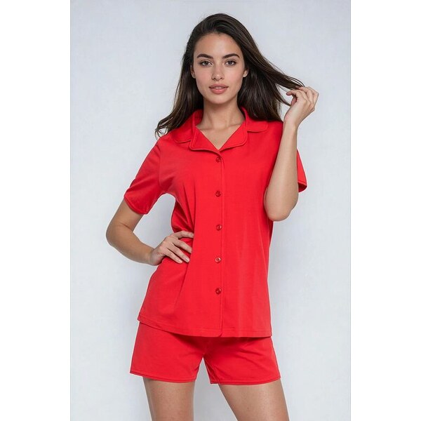 Moraj Prepínacie pyžamo Chiara červené krátke 49443641