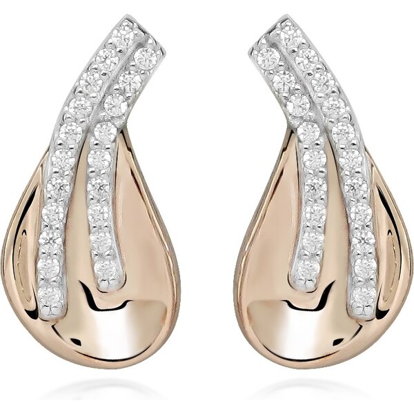 Silver Cat Štýlové strieborné náušnice so zirkónmi Bicolor SC607 66596024