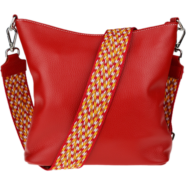 Červená kožená talianska crossbody kabelka Amalia Rossa V NovaKabelka 66454402