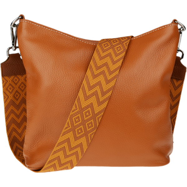 Camel kožená talianska crossbody kabelka Amalia Camel II NovaKabelka 66454403