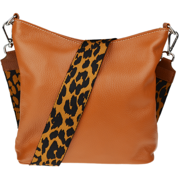 Camel kožená talianska crossbody kabelka Amalia Camel V NovaKabelka.sk 66454406