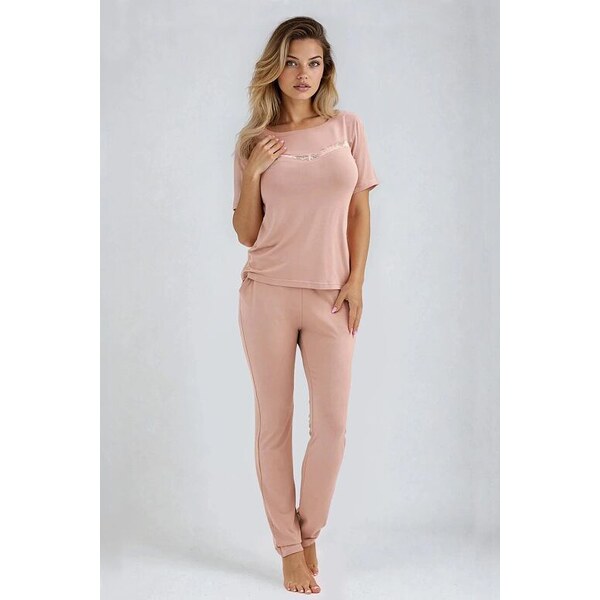 Kalimo Luxusné dámske pyžamo Buri svetlohnedé 66435154