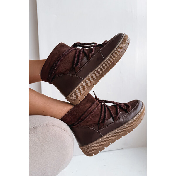 Boto Dámske Snehule S Viazaním Čokoládové Rebekah 65441669