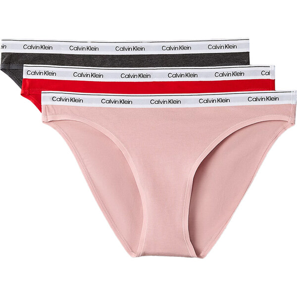CALVIN KLEIN - nohavičky 3PACK Icon logo everyday essentials red 66455892