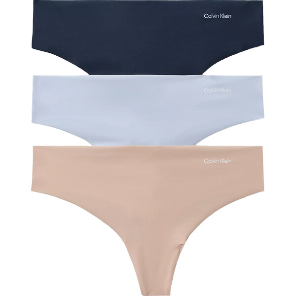 CALVIN KLEIN - tangá 3PACK Invisibles soft seamless micro stretch blue 66455900