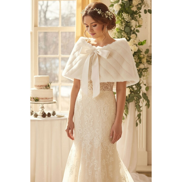 Glara Kožušinový plášť na svadby a plesy 66456107