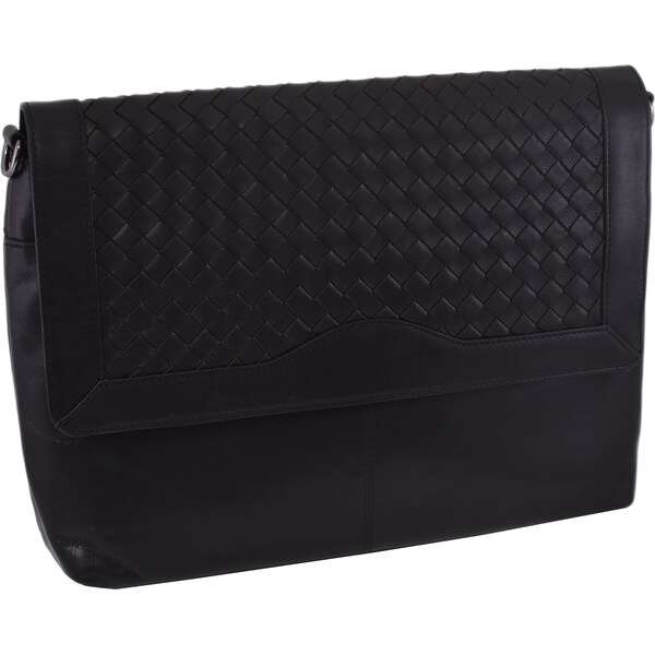 Mercucio Dámska kožená crossbody kabelka čierna 390121 66470804
