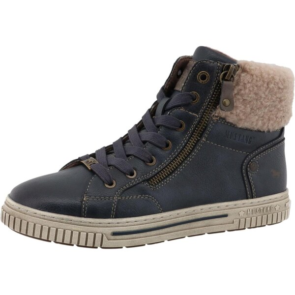 MUSTANG Šnurovacie členkové čižmy Janique tmavobéžová / námornícka 66460285