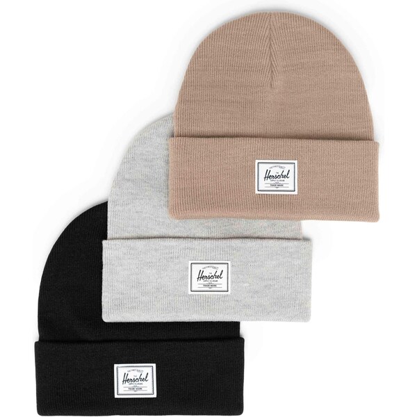 Herschel Čiapky Elmer kapučíno / sivá melírovaná / čierna 66462506