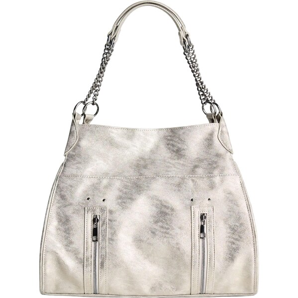 Bershka Taška cez rameno strieborná 66462571