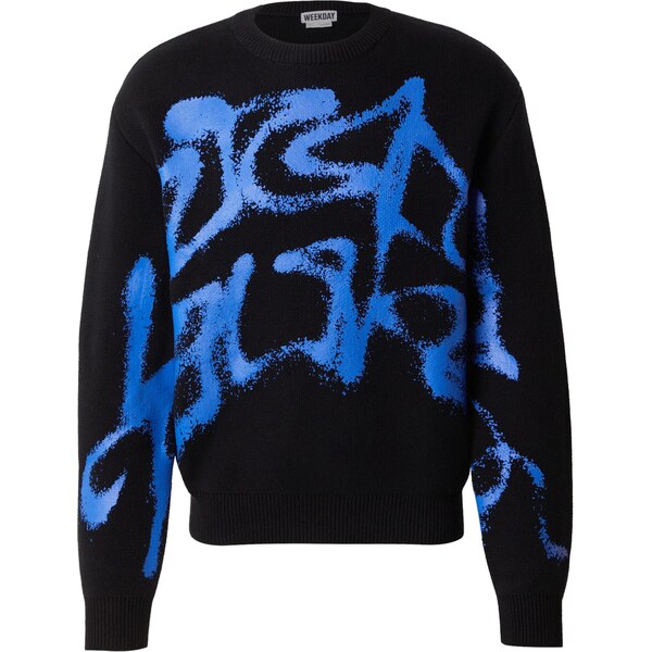 WEEKDAY Sveter Emilio svetlomodrá / čierna 66462624