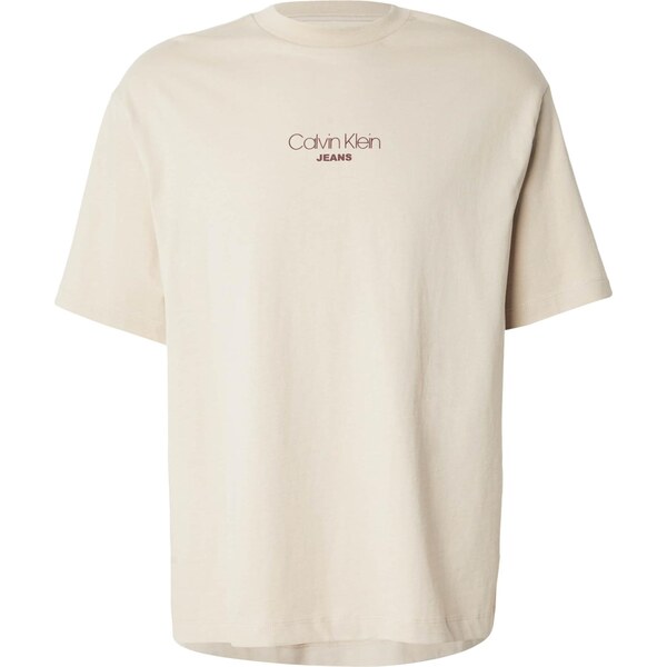 Calvin Klein Jeans Tričko kapučíno / burgundská 66462639