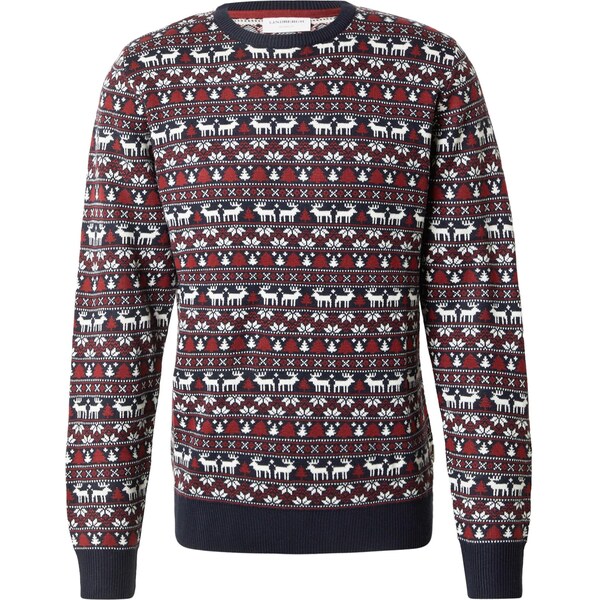 Lindbergh Sveter Christmas tmavomodrá / tmavočervená / biela 66462652