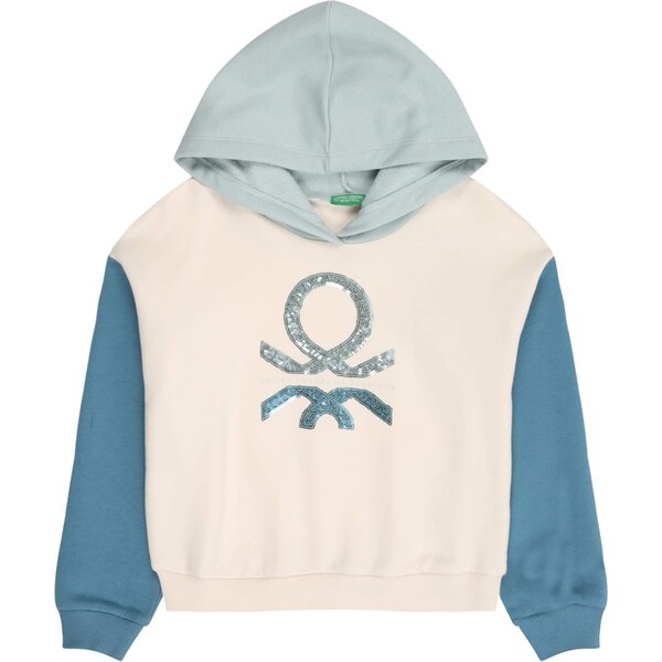 UNITED COLORS OF BENETTON Mikina zafírová / mätová / biela ako vlna 66462687