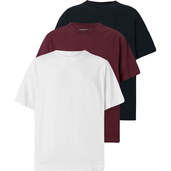 Abercrombie & Fitch Tričko vínovo červená / čierna / biela 66462780