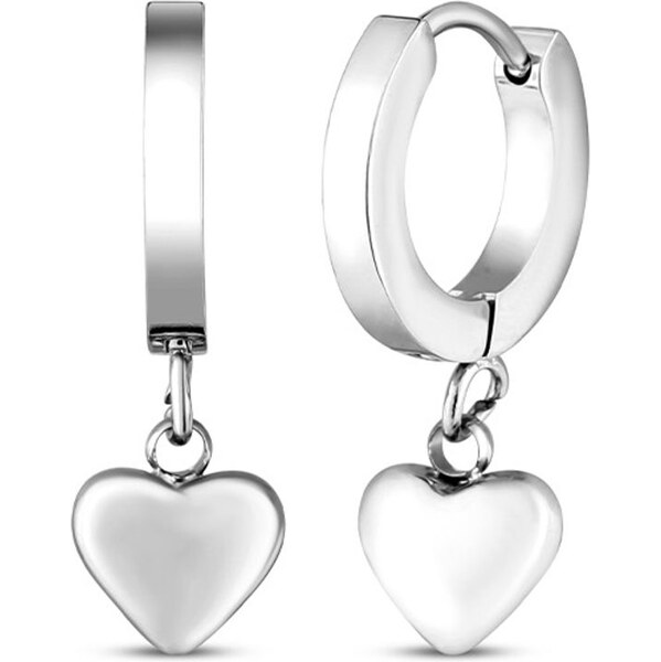 VUCH Strieborné náušnice Nyvella s motívom srdca 66465076