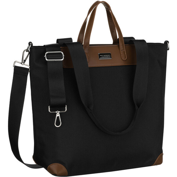 Peterson Čierna dámska shopper taška s uchami a odnímateľným popruhom 66470817