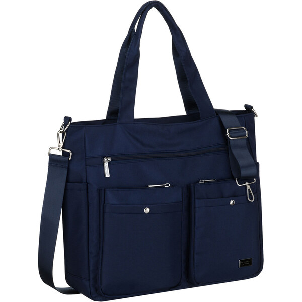 Peterson Dámska priestranná modrá kabelka s priehradkou na notebook z 66470828