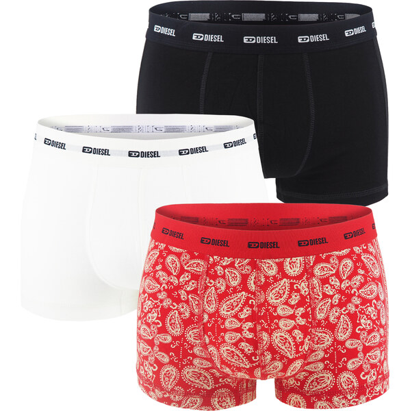 DIESEL - pánske boxerky 3PACK cotton stretch modern rebel red series 66470846