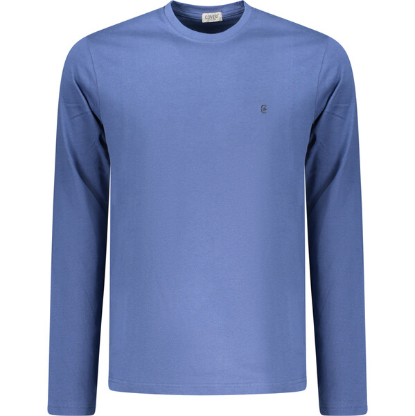 COVERI MOVING Modré pánske tričko s dlhým rukávom 66471352