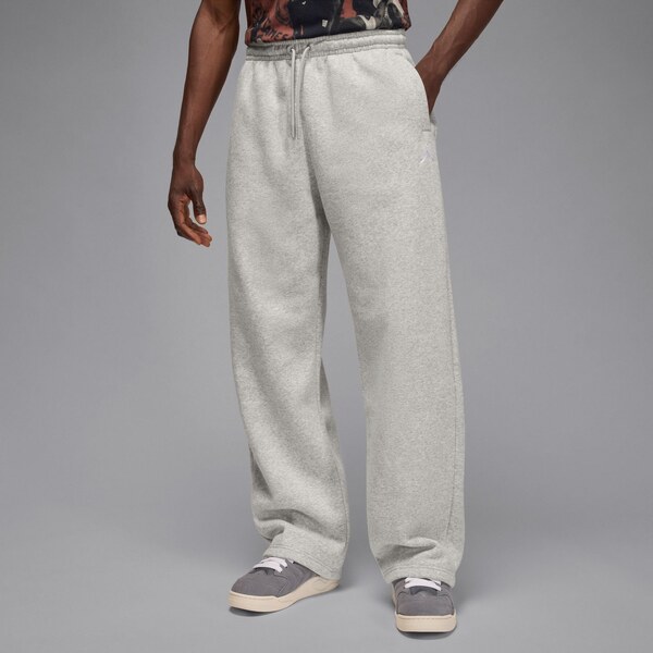 Jordan Brooklyn Fleece Oversized Open-Hem Pants Heather Grey - Pánske 66471190