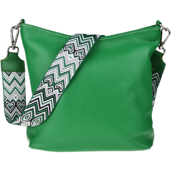 Zelená kožená talianska crossbody kabelka Amalia Verde II NovaKabelka 66472713