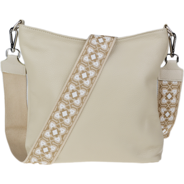 Béžová kožená talianska crossbody kabelka Amalia Beige IV NovaKabelka 66472711