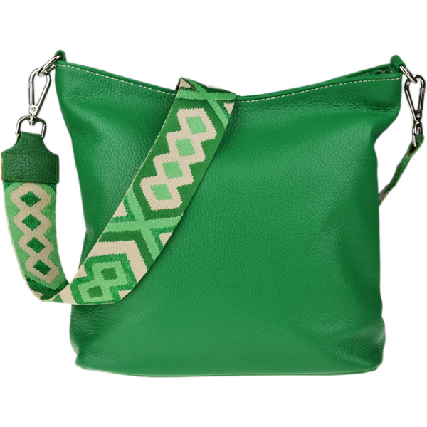 Zelená kožená talianska crossbody kabelka Amalia Verde III NovaKabelka 66472714