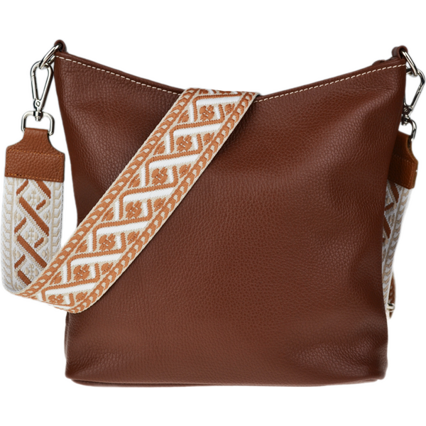 Hnedá kožená talianska crossbody kabelka Amalia Marrone IV NovaKabelka 66472719