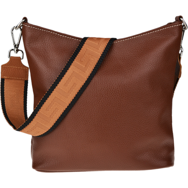 Hnedá kožená talianska crossbody kabelka Amalia Marrone III 66472718