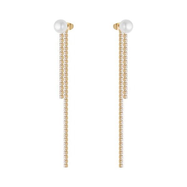 Liu Jo Trblietavé pozlátené visiace náušnice s perličkami LJ3023 66596113