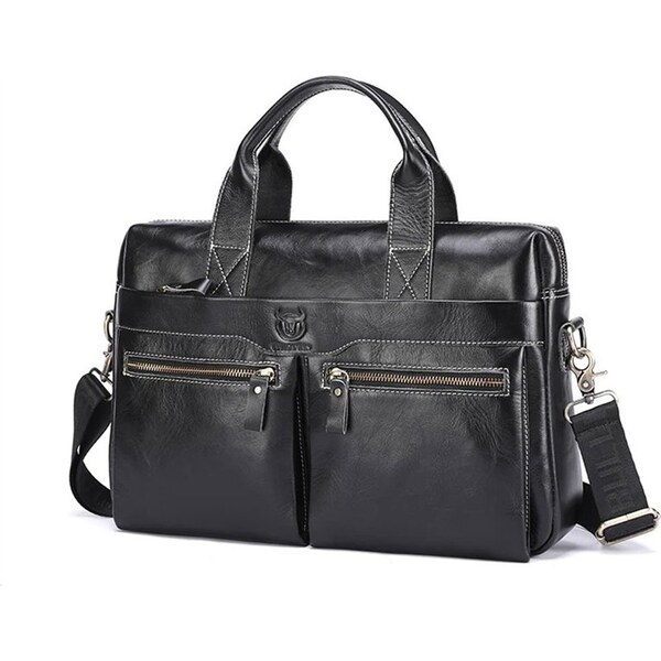 Bullcaptain pánska kožená taška Asparuch Čierna 11L 65227995