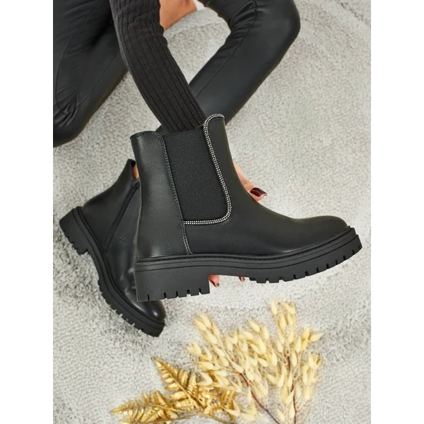 Členkové topánky Resti z ekokože s kamienkami 66473102