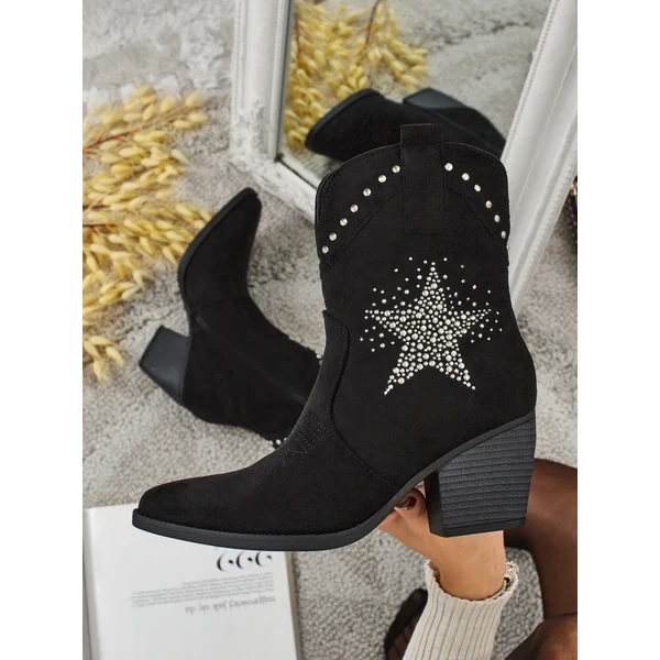Resti Dámske kovbojské čižmy s opätkom a ozdobnou hviezdou 66472900