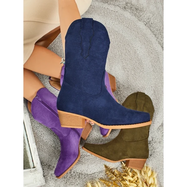 Dámske semišové kovbojské čižmy Resti 66472902