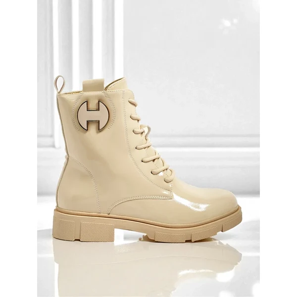 Resti Béžové členkové topánky na šnurovanie 66472917