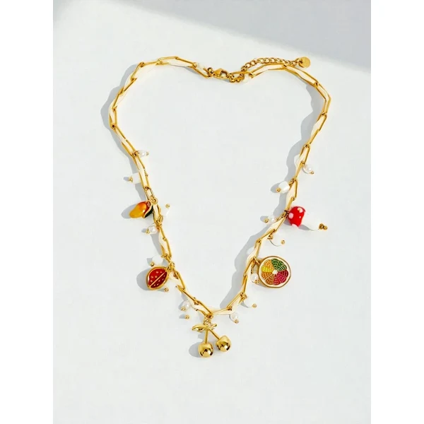 Resti Zlatý náhrdelník Hera Classica s ovocnými motívmi 66472963