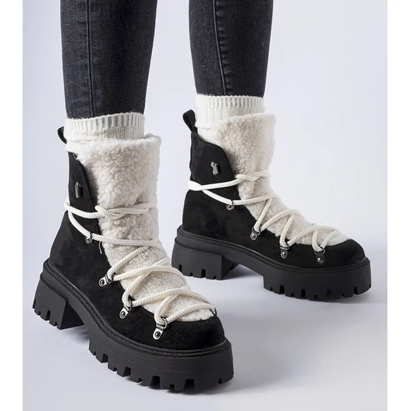 Gemre Čierne workery s dekoratívnym jazykom Perugia 66473985