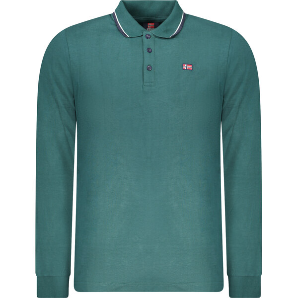 NORWAY 1963 MENS LONG-SLEEVED POLO SHIRT, GREEN 66510026