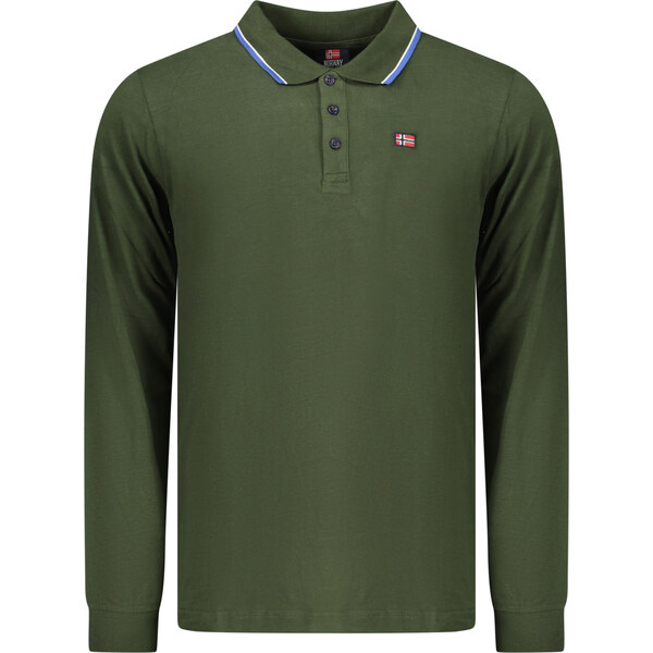 NORWAY 1963 MENS LONG-SLEEVED POLO SHIRT, GREEN 66510048