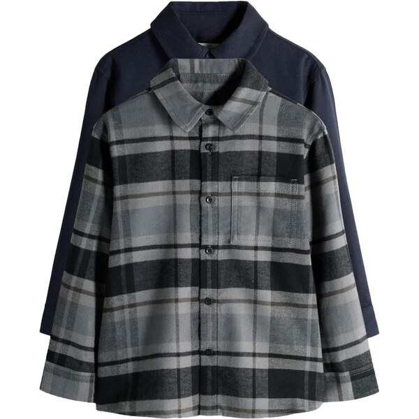 The Set Košeľa námornícka modrá / sivá / antracitová / kamenná 66480492