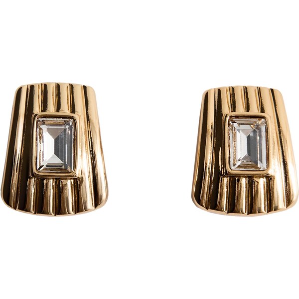 MANGO Náušnice Nora zlatá / priehľadná 66480583